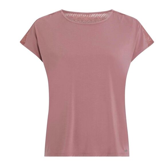 Calvin Klein Womens/Ladies Lace Detail Short-Sleeved Pajama Top / Pink